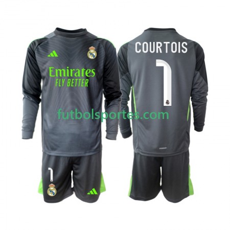 Camiseta Real Madrid Thibaut Courtois 1 Niño Tercera Equipación 2025/2026 Manga Larga